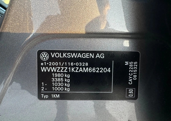 Volkswagen Golf cena 22990 przebieg: 239209, rok produkcji 2010 z Warszawa małe 191